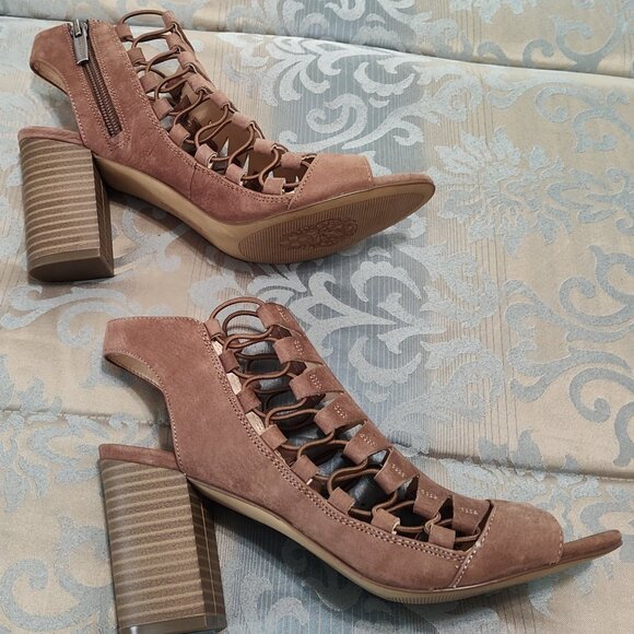 Vince Camuto Briaz brown leather gladiator sandals, VG to EUC, size 8M - Picture 1 of 11